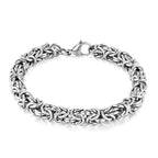 Titanium Steel Byzantine Link Bracelet gold-tone silver-tone view 3