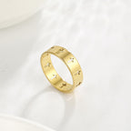 Hollow Cross Stainless Steel Band Ring - silver, cross pattern, minimalist view 4