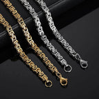4mm Byzantine Link Stainless Steel Chain, gold-tone and silver-tone chains view 3