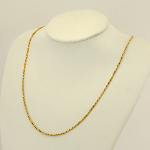 1.5mm Box, Bead, and Snake Chain Necklaces gold-tone stainless steel