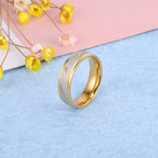 Stainless Steel Geometric Inlay Ring black and silver view 8