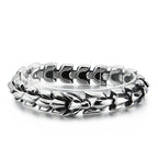 Stainless Steel Dragon Scale Bracelet, brushed silver-tone finish view 3