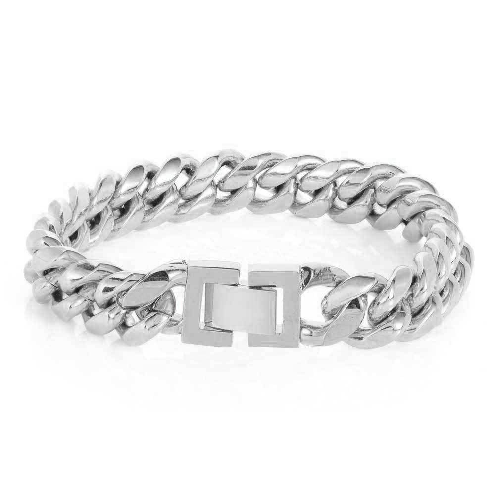 The Miami Cuban Bracelet in Stainless Steel, view 6