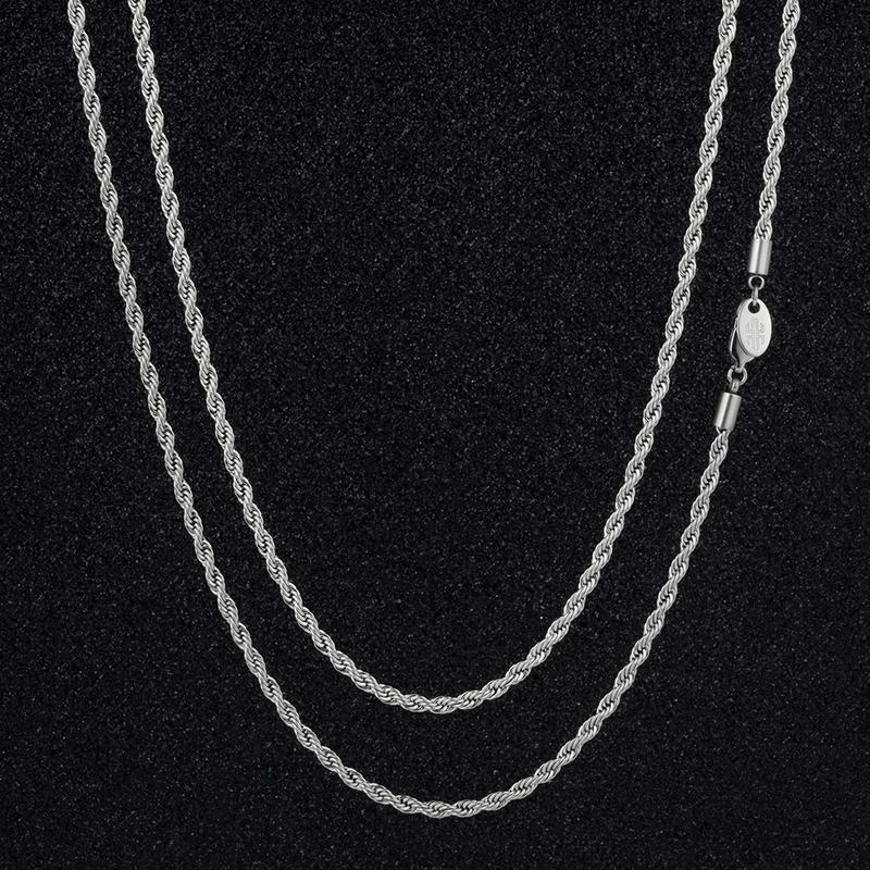 2.5mm Rope Chain Necklace silver-tone