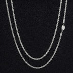 2.5mm Rope Chain Necklace silver-tone