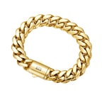 The Gold-Tone Cuban Bracelet in Stainless Steel, view 5