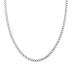 3mm Cuban Link Chain Necklace in silver-tone stainless steel