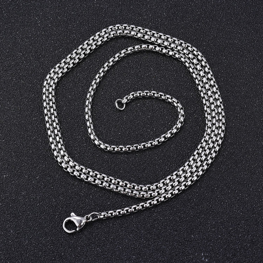 Stainless Steel Viking Triangle Pendant Necklace on white background view 5