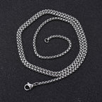 Stainless Steel Viking Triangle Pendant Necklace on white background view 5