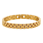 8mm Stainless Steel President Link Bracelet, gold-tone finish