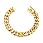 The Gold-Tone Cuban Bracelet in Stainless Steel, view 3