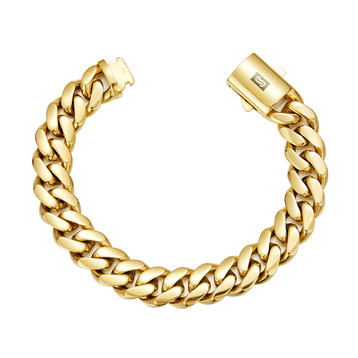 The Gold-Tone Cuban Bracelet in Stainless Steel, view 3