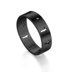 Hollow Cross Stainless Steel Band Ring - silver, cross pattern, minimalist view 6