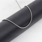 2mm-3.5mm Titanium Steel Rolo Chain Necklace silver finish view 4