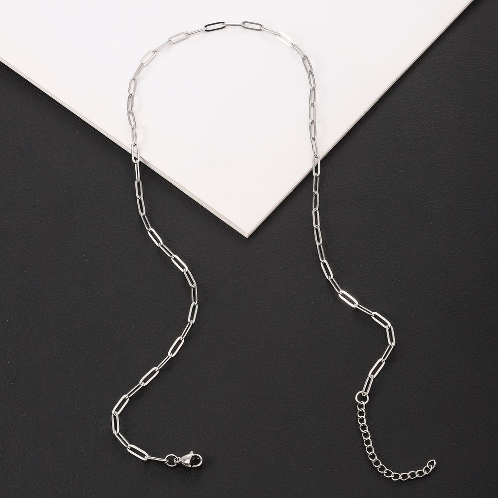 3x9mm Flat Link Chain Necklace and Bracelet gold-tone stainless steel chain view 6