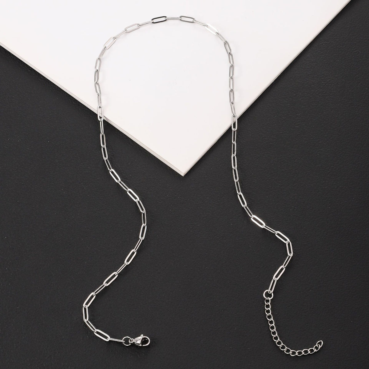 3x9mm Flat Link Chain Necklace and Bracelet gold-tone stainless steel chain view 6