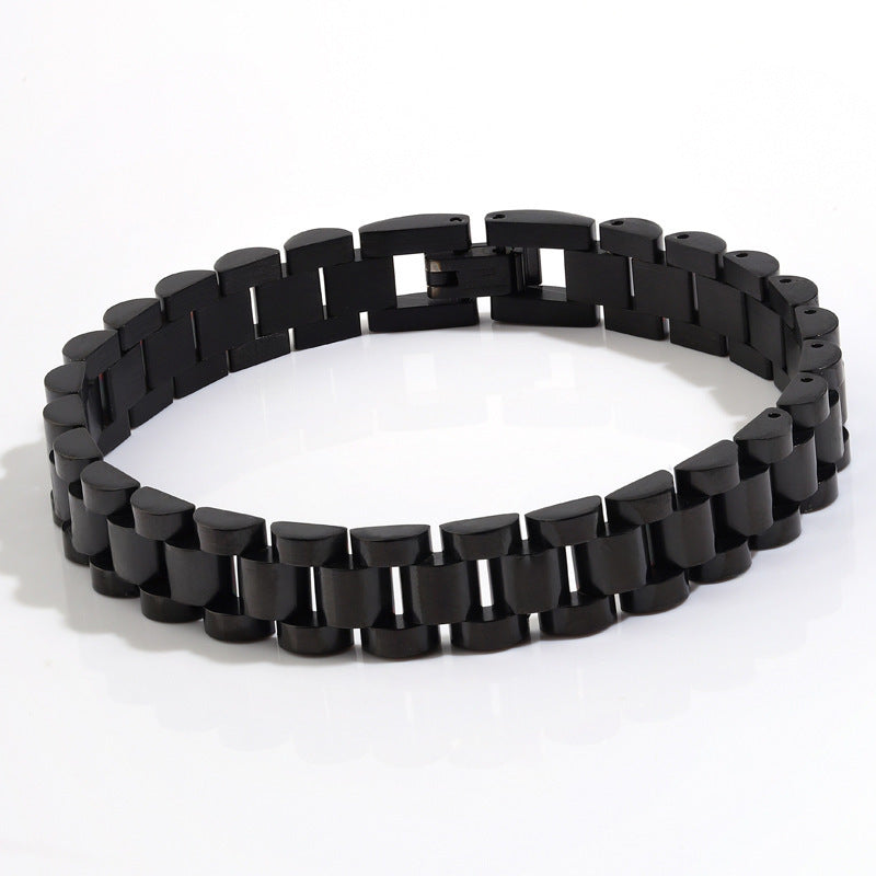 Stainless Steel President Link Bracelet gold-tone finish view 2