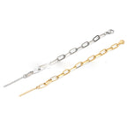 Titanium Steel Paperclip Link Bracelet, silver-tone, minimalist design view 3