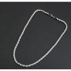 6mm Titanium Steel Rope Chain Necklace on black background