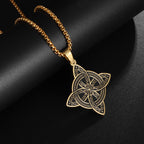 Celtic Knotwork Pendant Necklace gold-tone witch's knot view 2