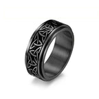 Titanium Steel Celtic Knot Spinner Ring in silver finish view 2
