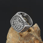 The Bear Paw Signet Ring in Stainless Steel, view 4