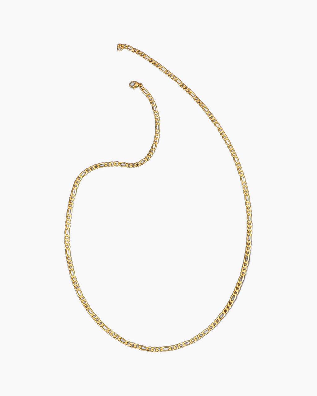 The Flat Gold-Tone Figaro Chain in Stainless Steel