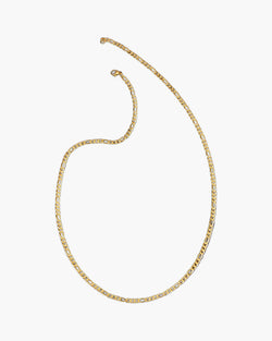 The Flat Gold-Tone Figaro Chain in Stainless Steel