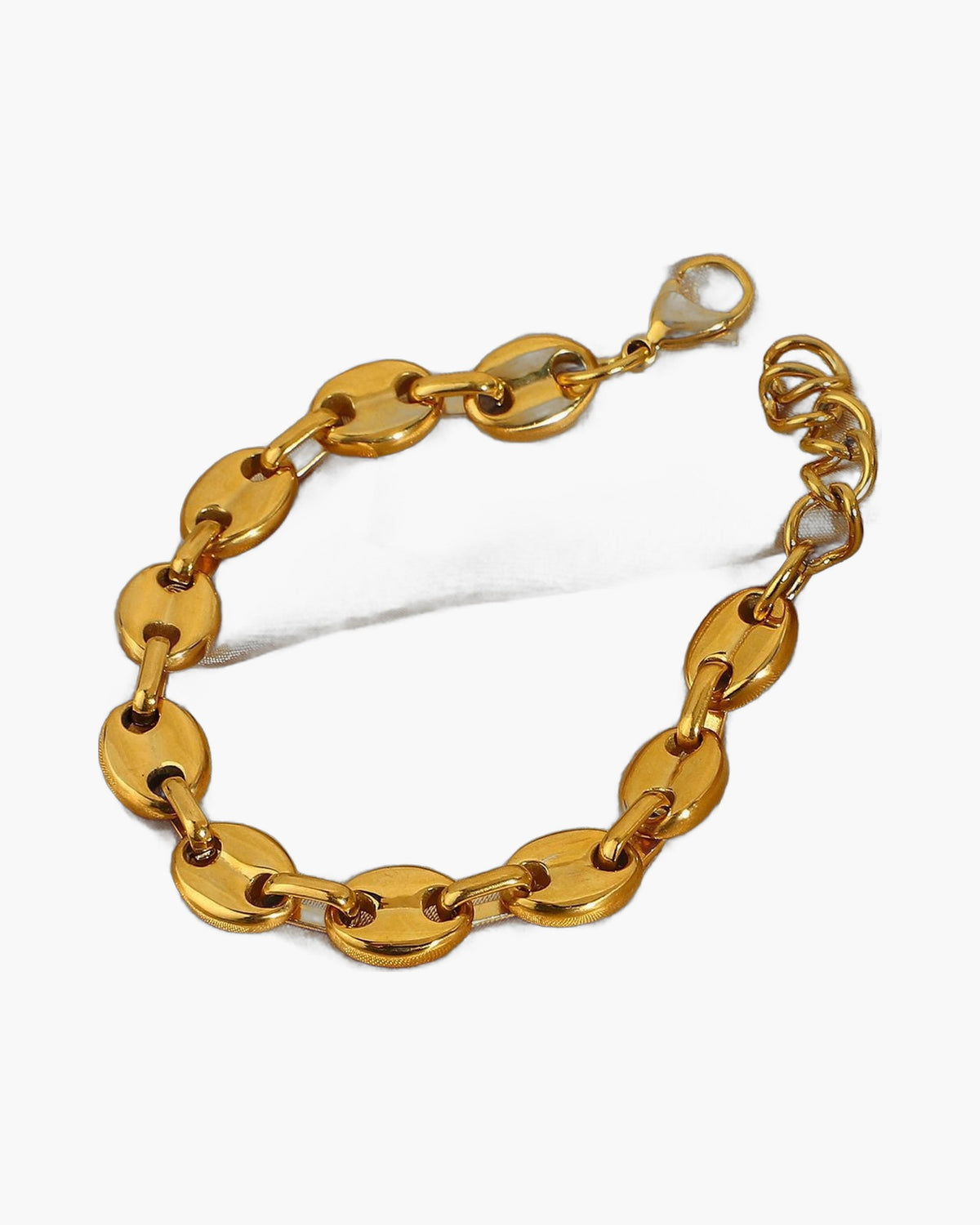 Gold-Tone Coffee Bean Link Bracelet