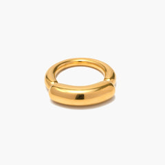 The Gold-Tone Tapered Dome Ring in Stainless Steel