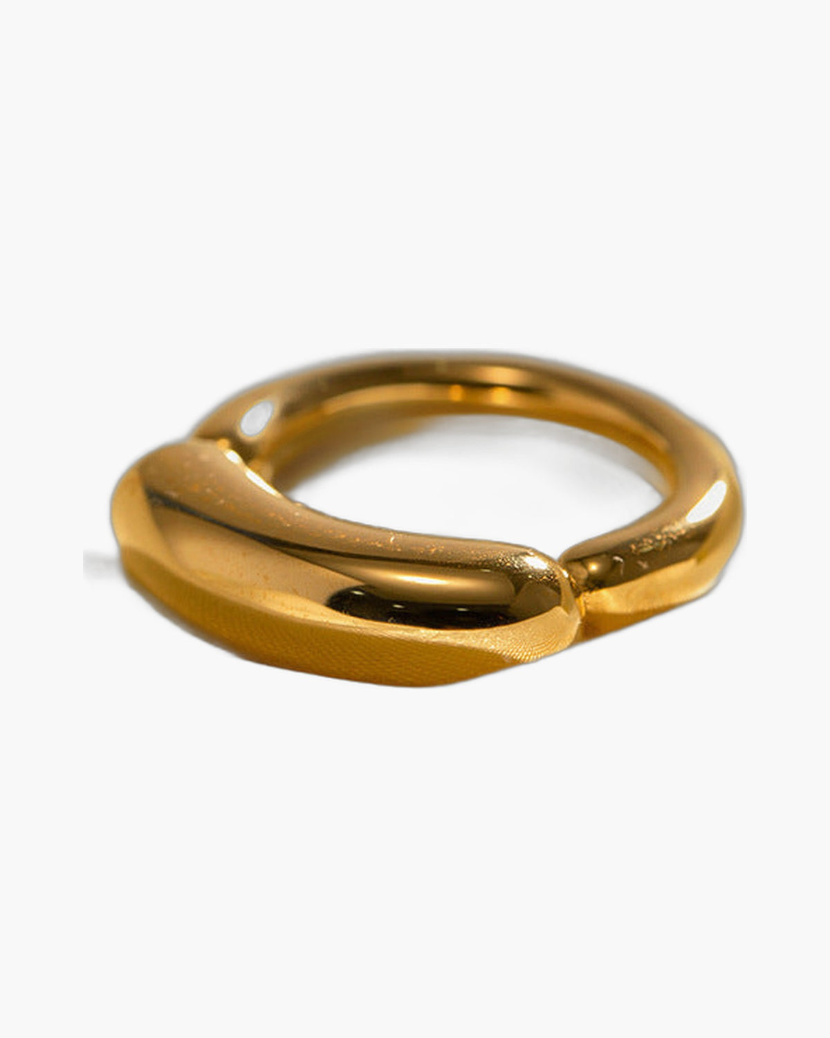 Gold-Tone Minimalist Dome Ring, polished finish view 2