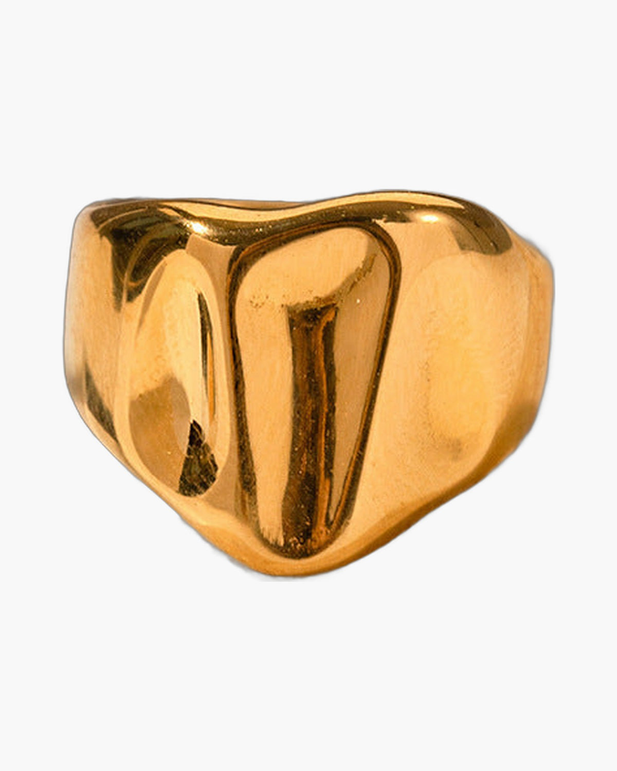 Gold-Tone Wide Face Signet Ring, minimalist design view 4