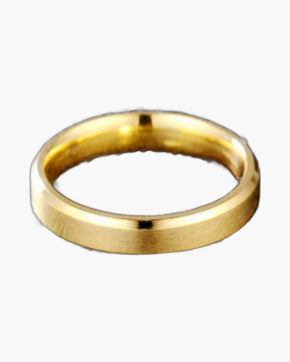 Matte Beveled Stainless Steel Band Ring in silver finish view 7