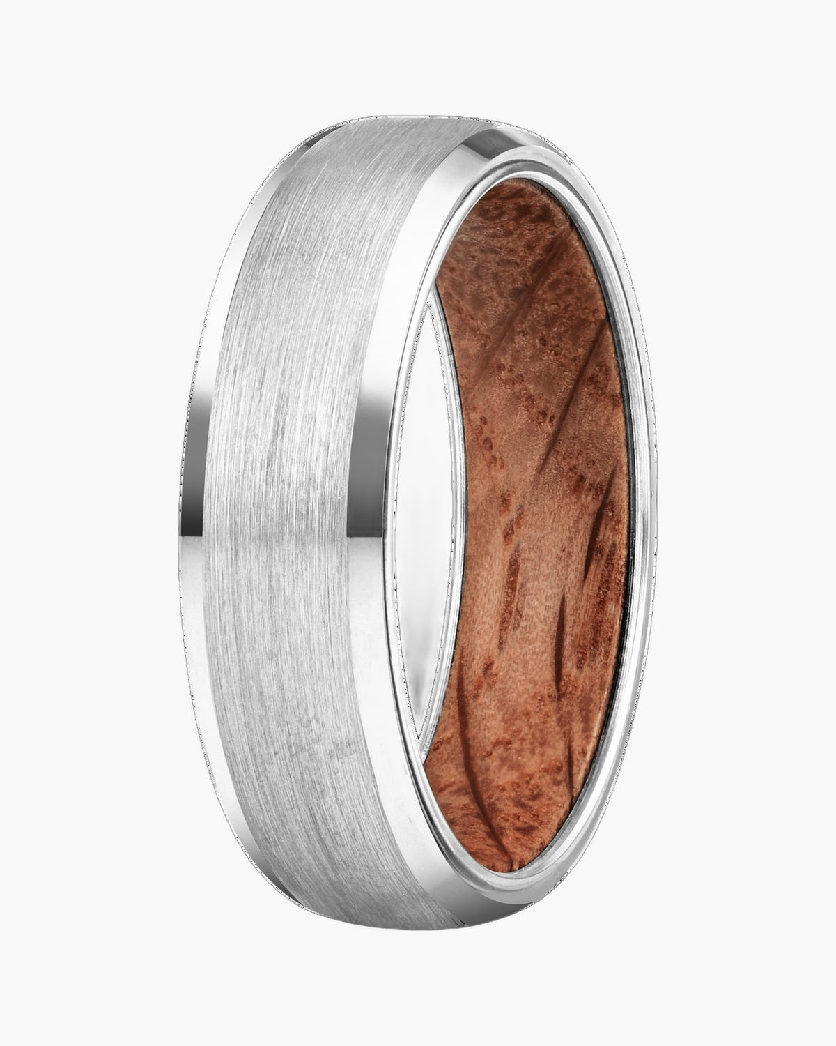Matte Tungsten Carbide Wood Inlay Band