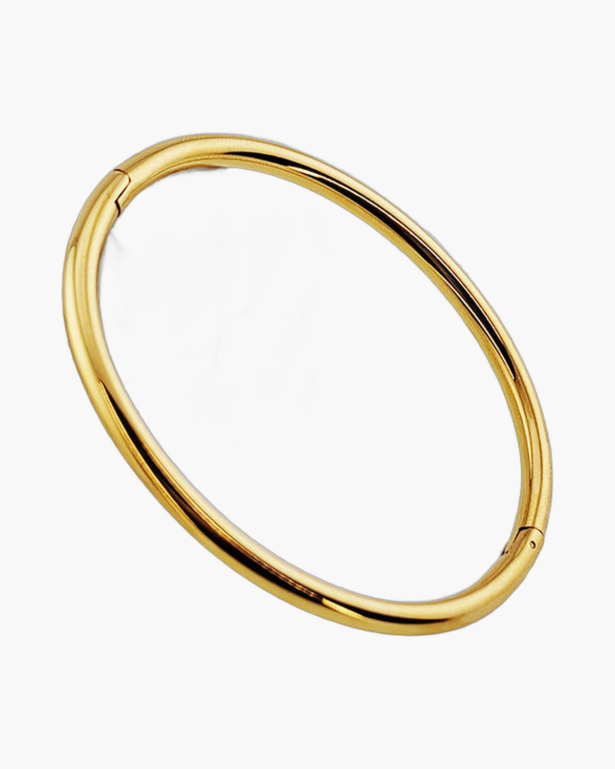 Minimalist Oval Bangle Bracelet, silver finish view 2