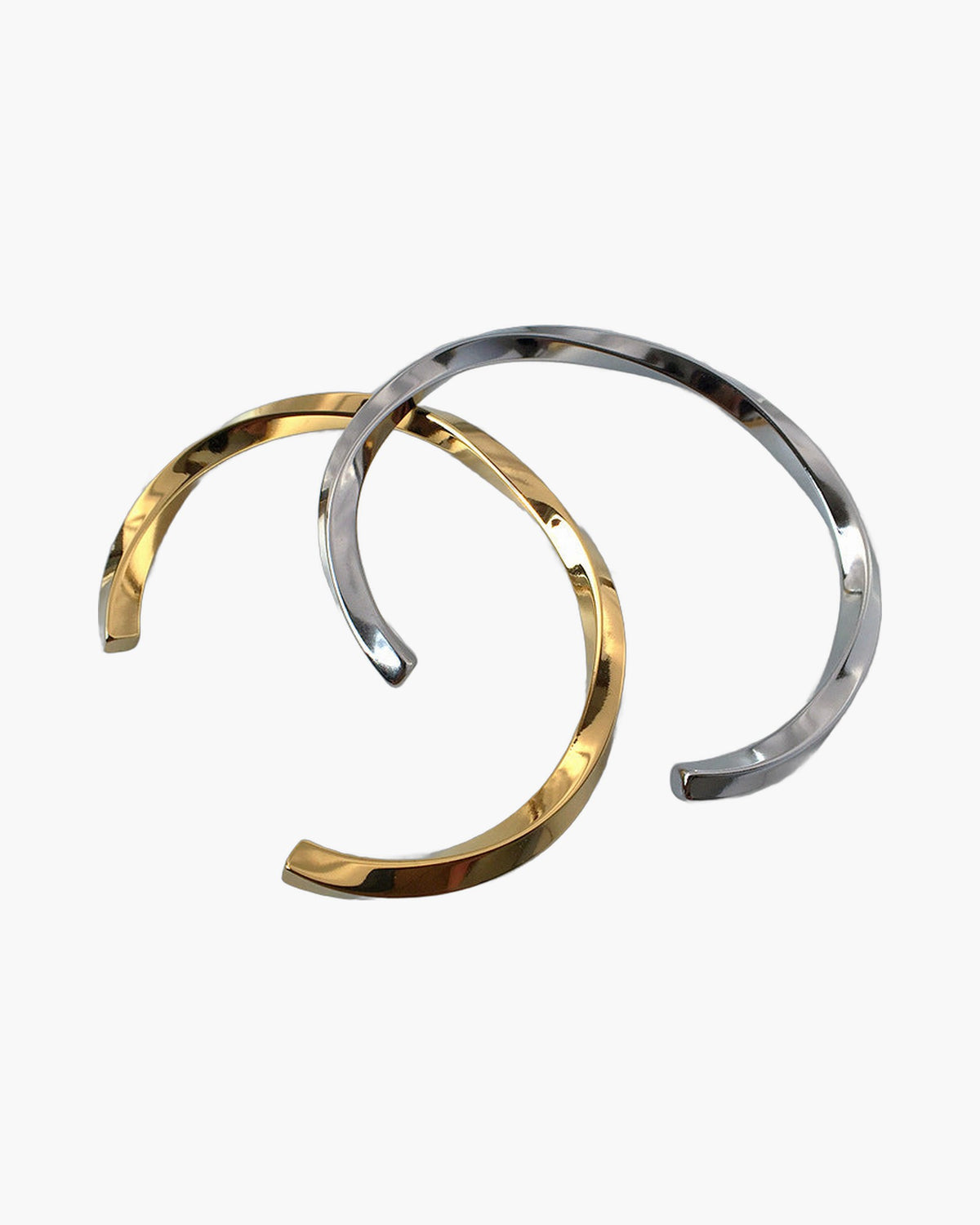 Mobius Titanium Steel Open Bracelet in silver-tone view 4