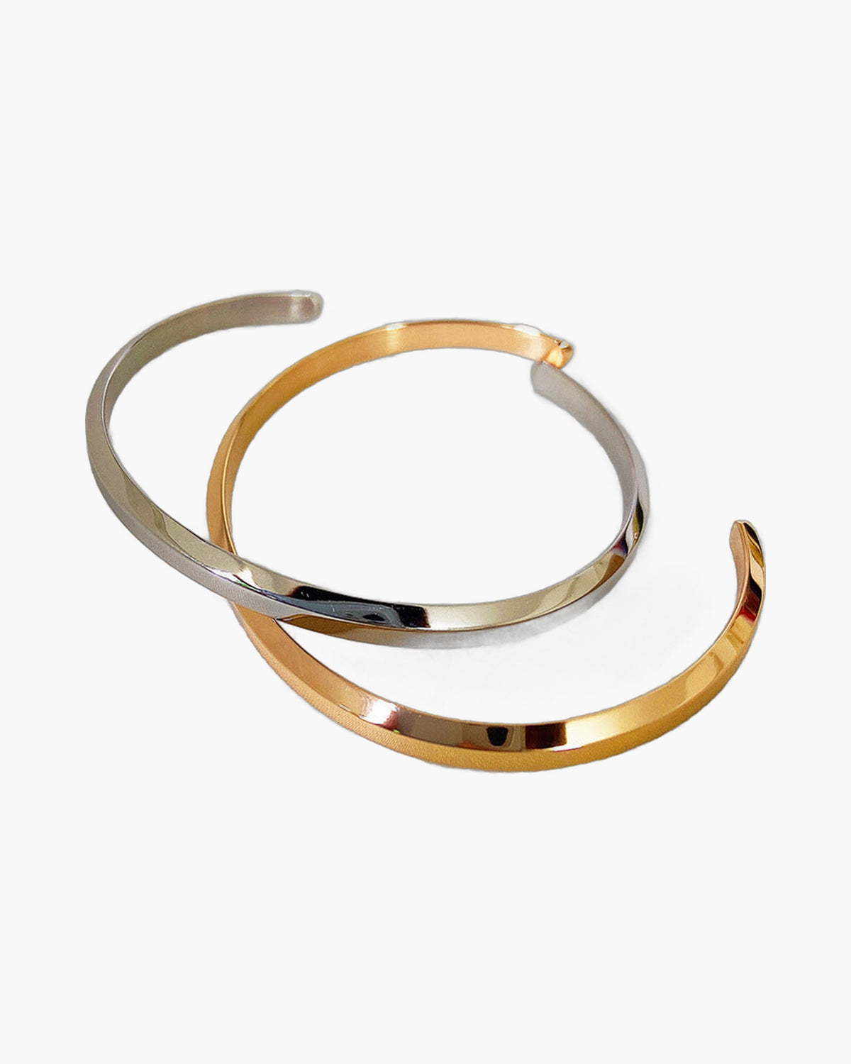 Mobius Titanium Steel Open Bracelet in silver-tone view 3