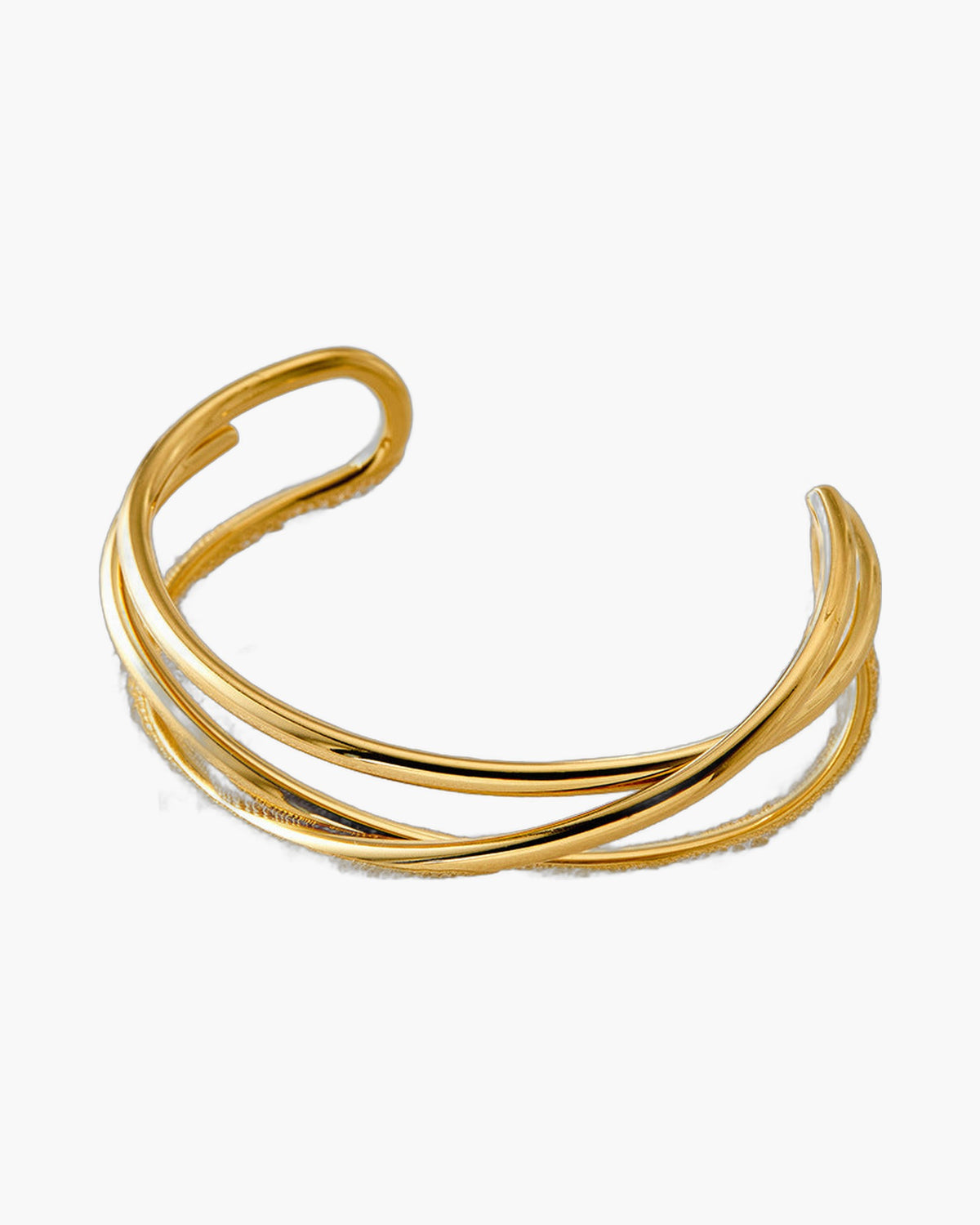 Multi-Line Open Cuff Bracelet in silver-tone stainless steel view 3
