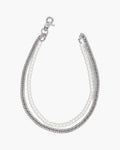 The Layered Pearl and Curb Chain Necklace in Steel