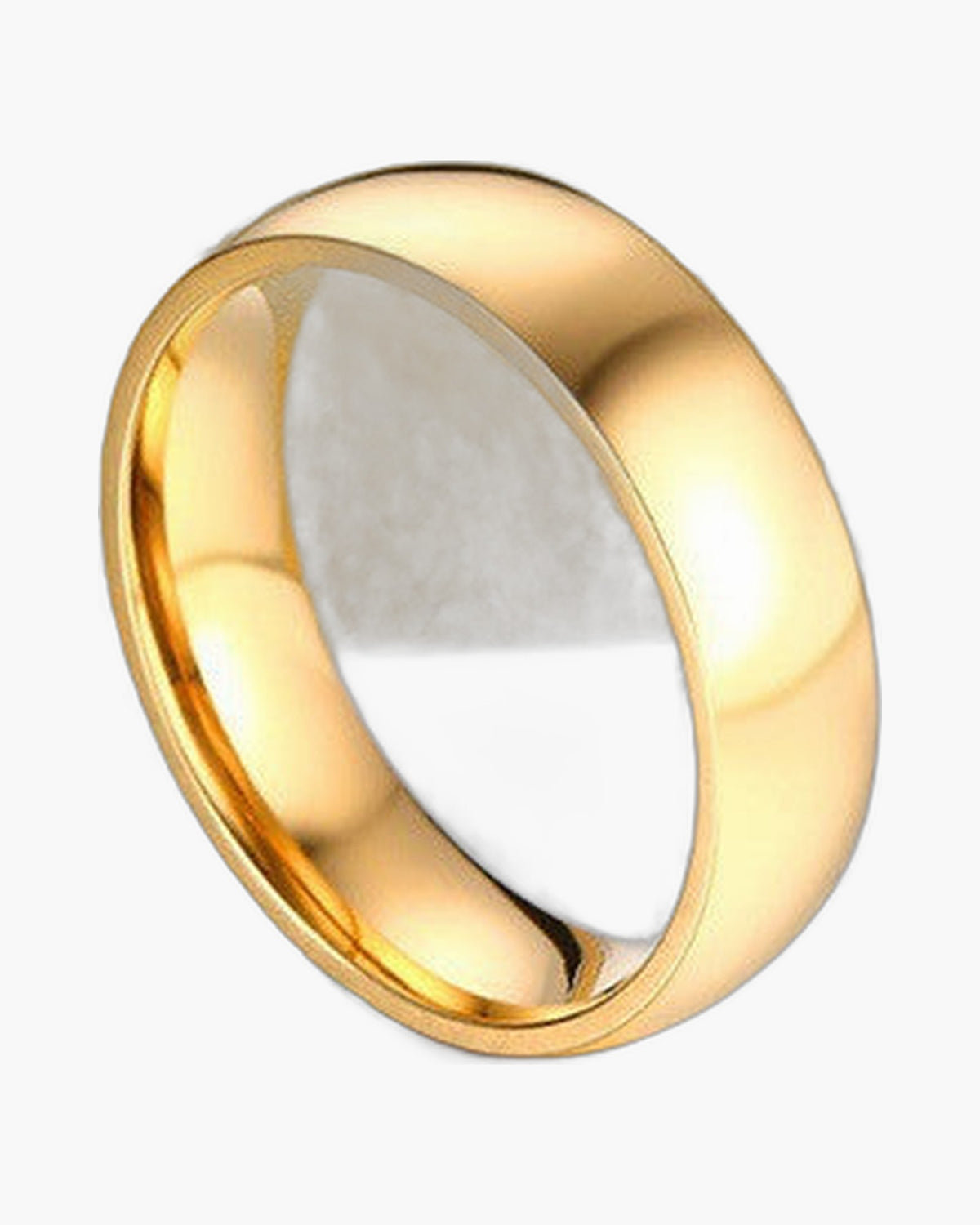 Polished Gold-Tone Stainless Steel Band Ring minimalist design view 3