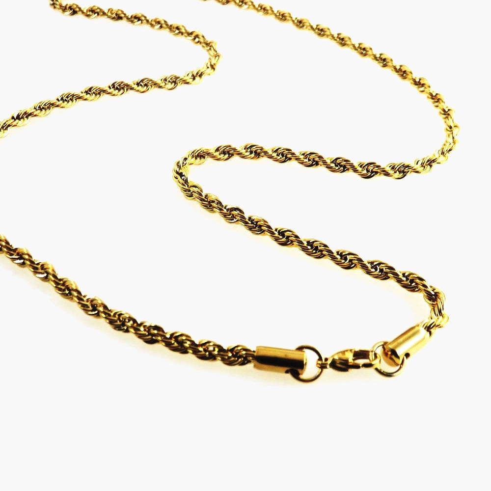 Rope Chain Stainless Steel Necklace silver coiled view 5