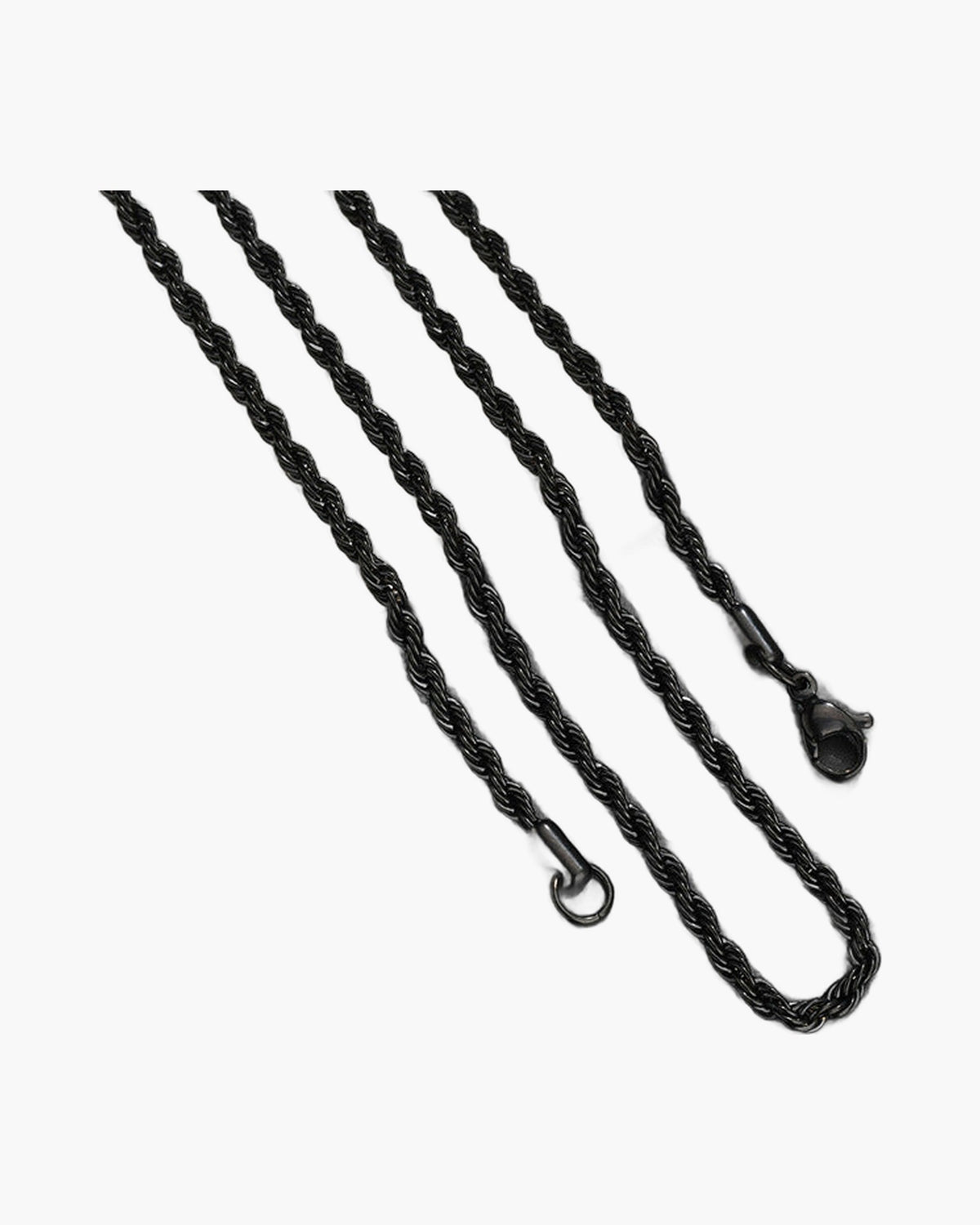 Rope Chain Stainless Steel Necklace silver coiled view 6