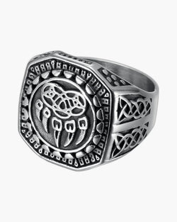 The Bear Paw Signet Ring in Stainless Steel