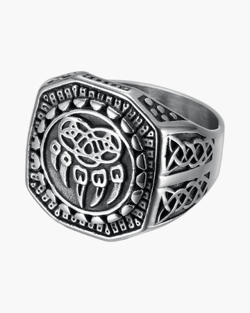 The Bear Paw Signet Ring in Stainless Steel