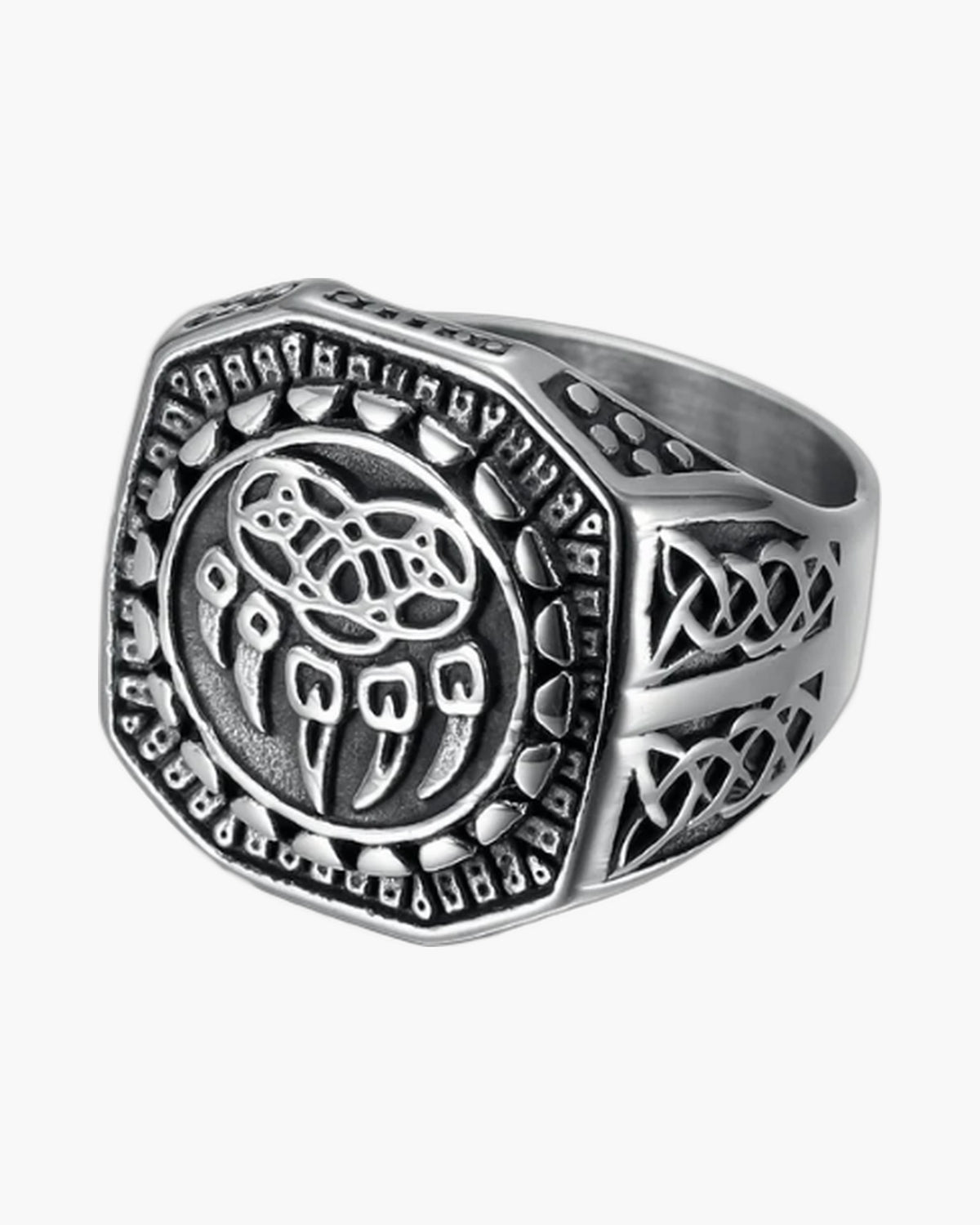 The Bear Paw Signet Ring in Stainless Steel
