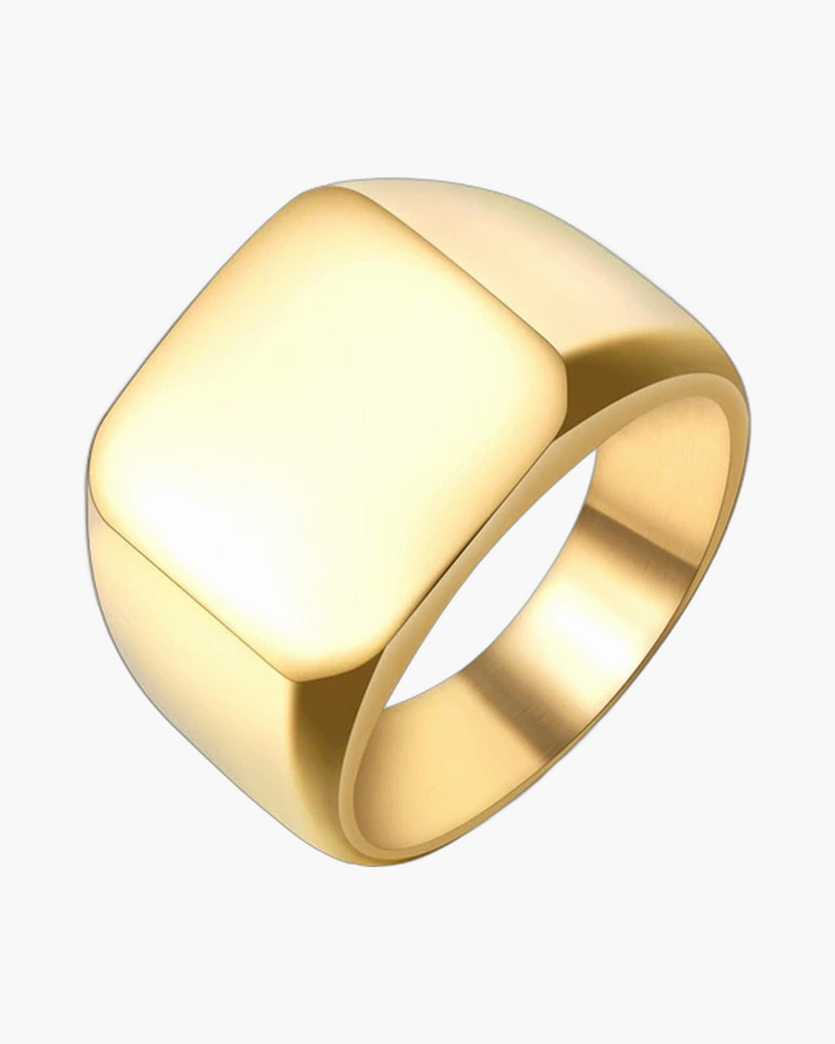 The Atlas Signet Ring in Stainless Steel, Gold