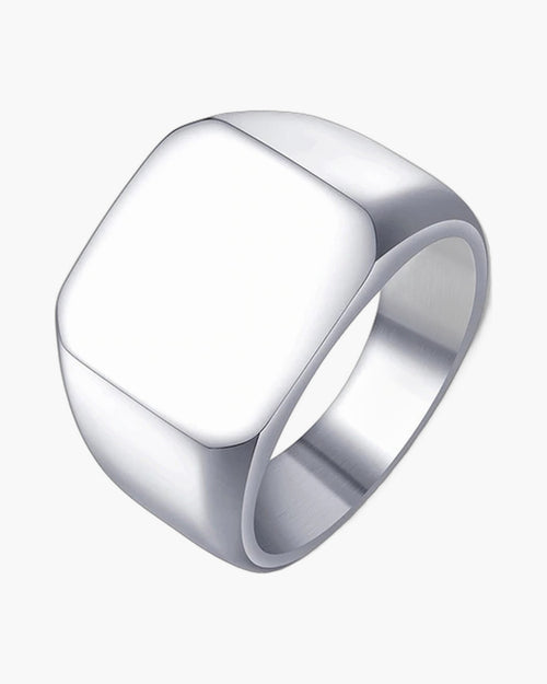 The Atlas Signet Ring in Stainless Steel
