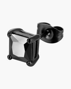 The Square Zircon Stud Earring, Sold Single, Black