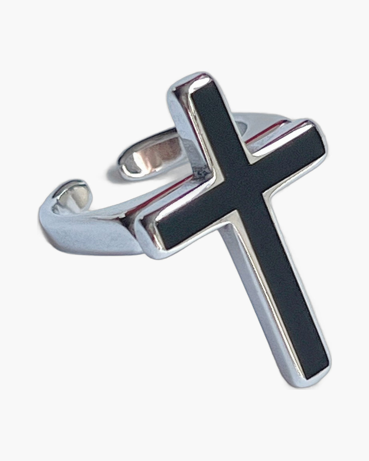 Stainless Steel Cross Adjustable Ring