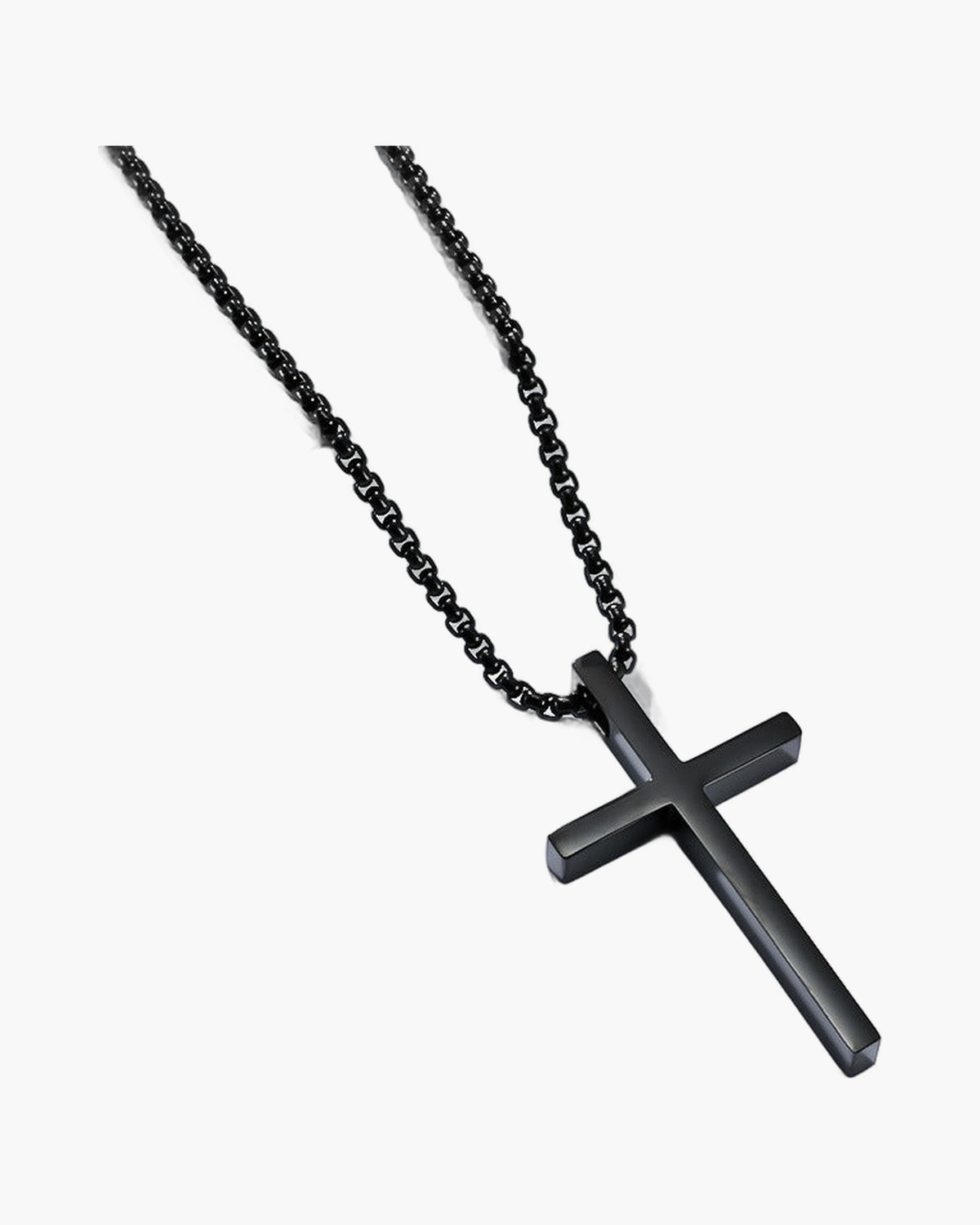 Stainless Steel Cross Pendant Necklace in silver, gold, and black finishes view 10